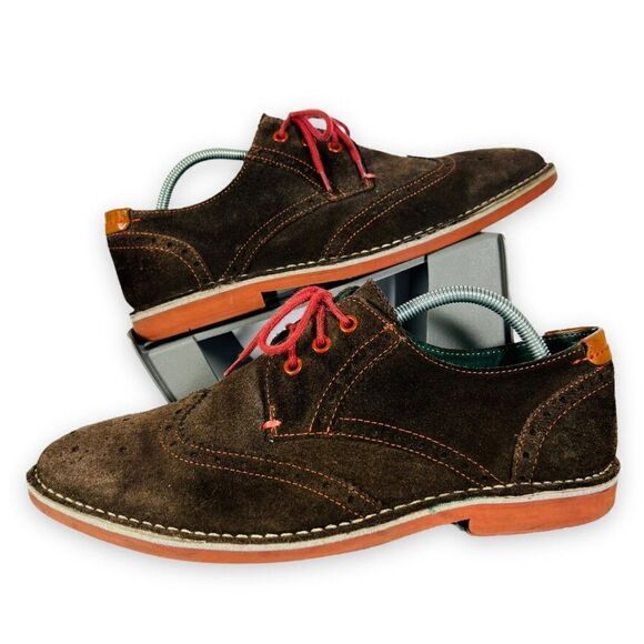 Ted Baker London Jamfro 2 Wingtip Oxfords Brown Suede Men's 10 - Picture 1 of 11
